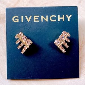 Givenchy Rose-Gold Crystal Climber Stud Earrings